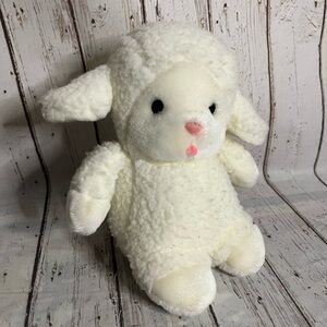 Vintage Eden Plush White Sheep Lamb Chime Bell Rattle Stuffed Animal 9"